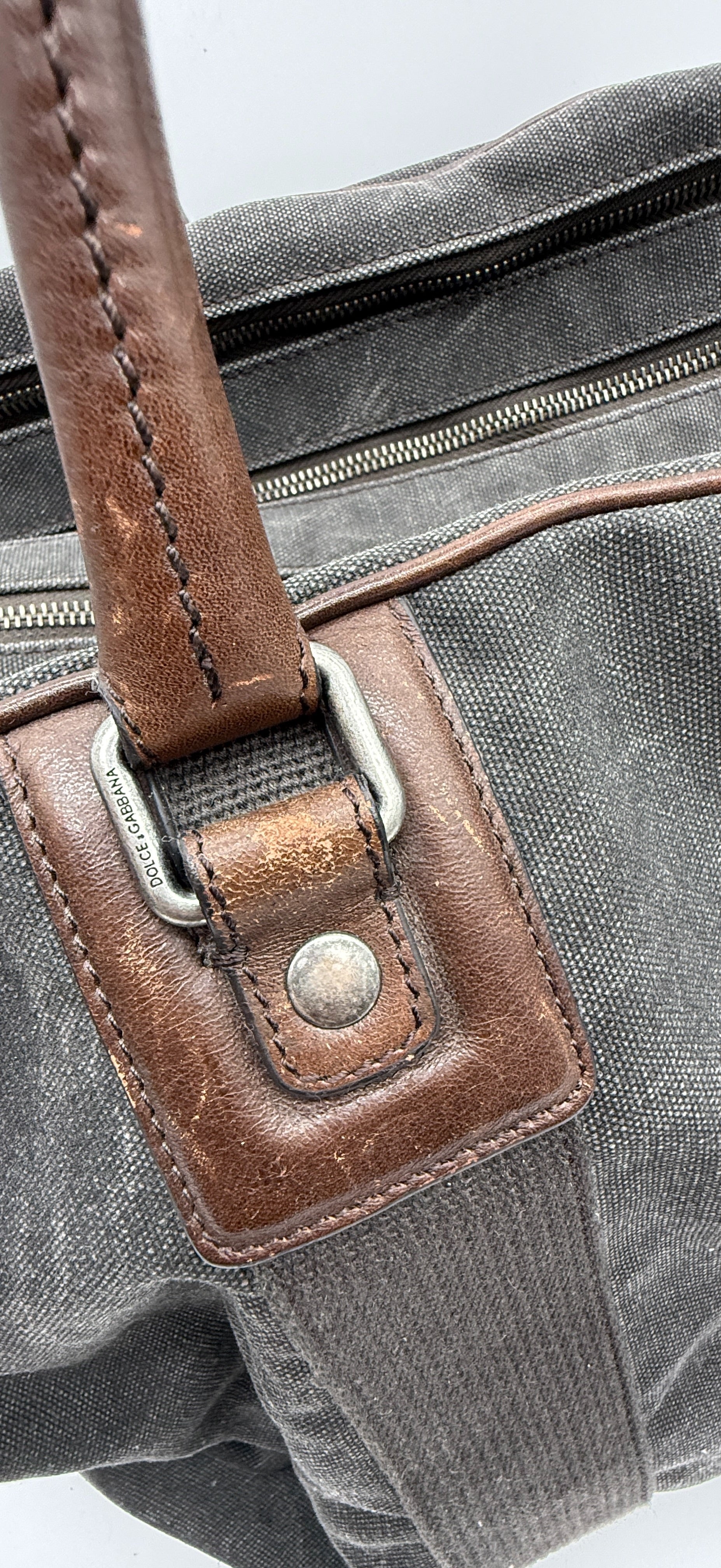Dolce & Gabbana Canvas & Leather Weekender Duffel Bag | Travel Carry-On | Italy