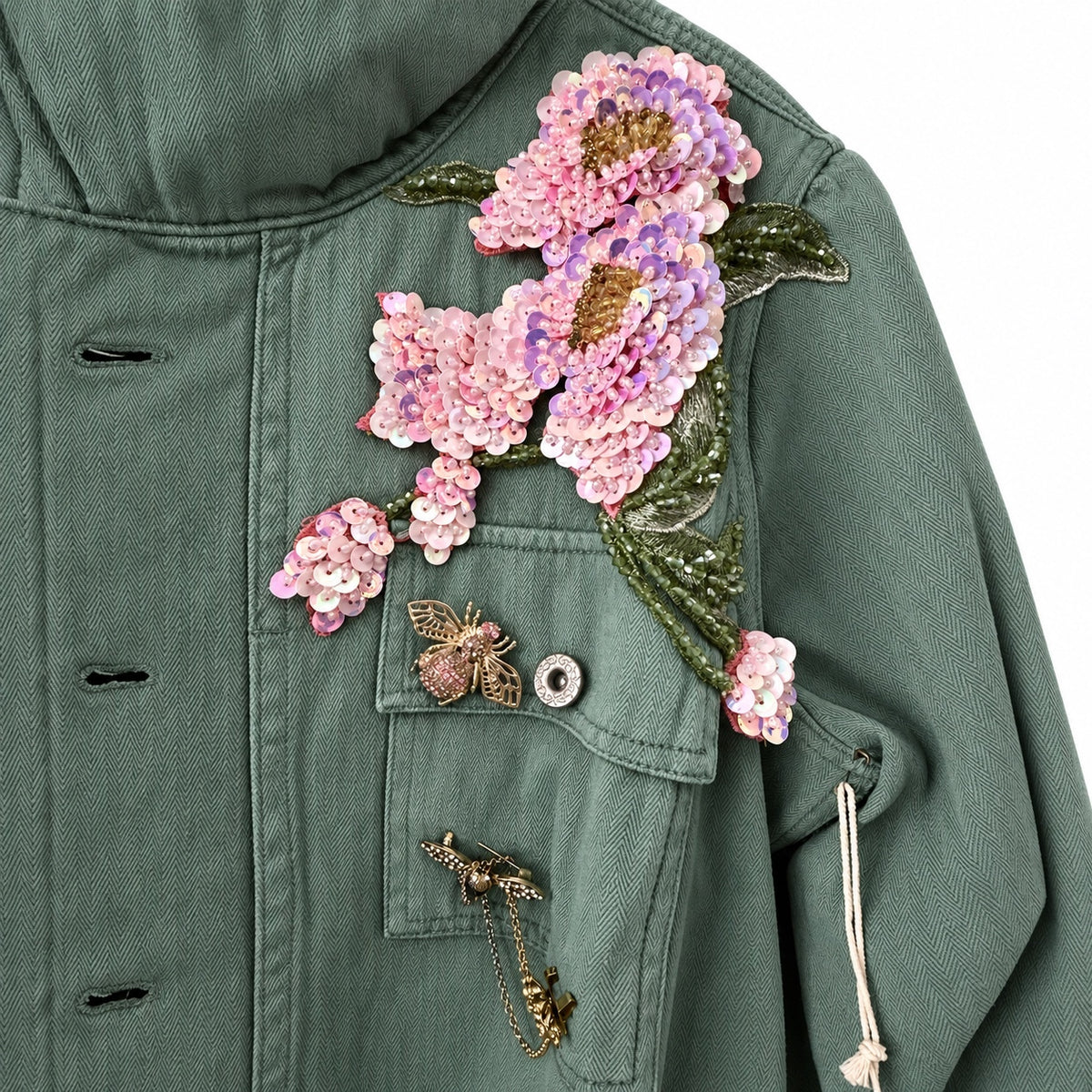 Aratta Grant sage embellished jacket