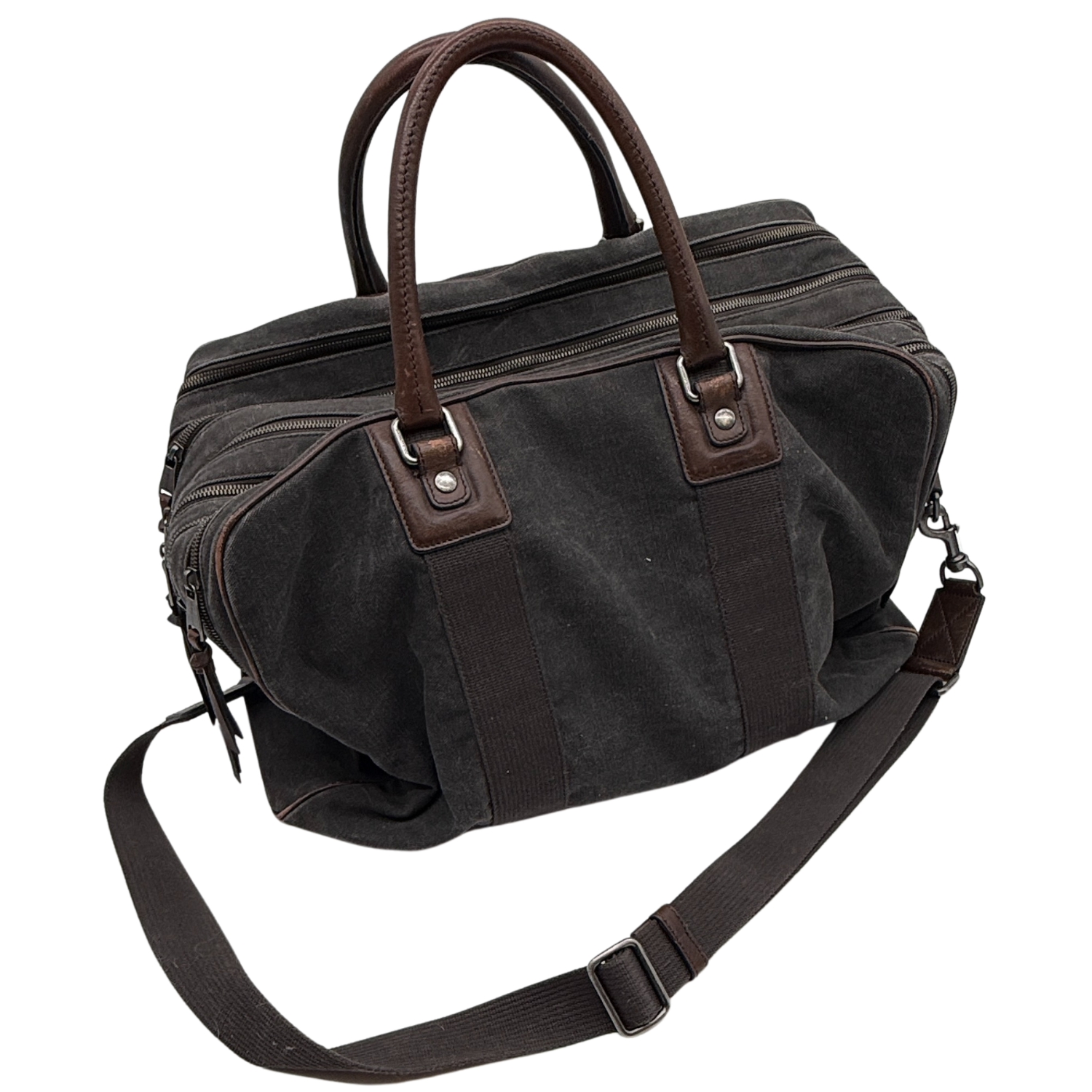 Dolce & Gabbana Canvas & Leather Weekender Duffel Bag | Travel Carry-On | Italy