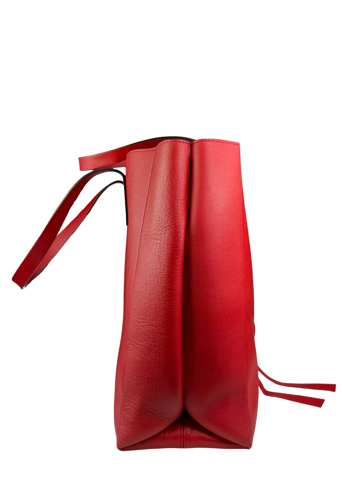 AUTHENTIC VALENTINO Red Calfskin Leather Vring Large Tote Bag