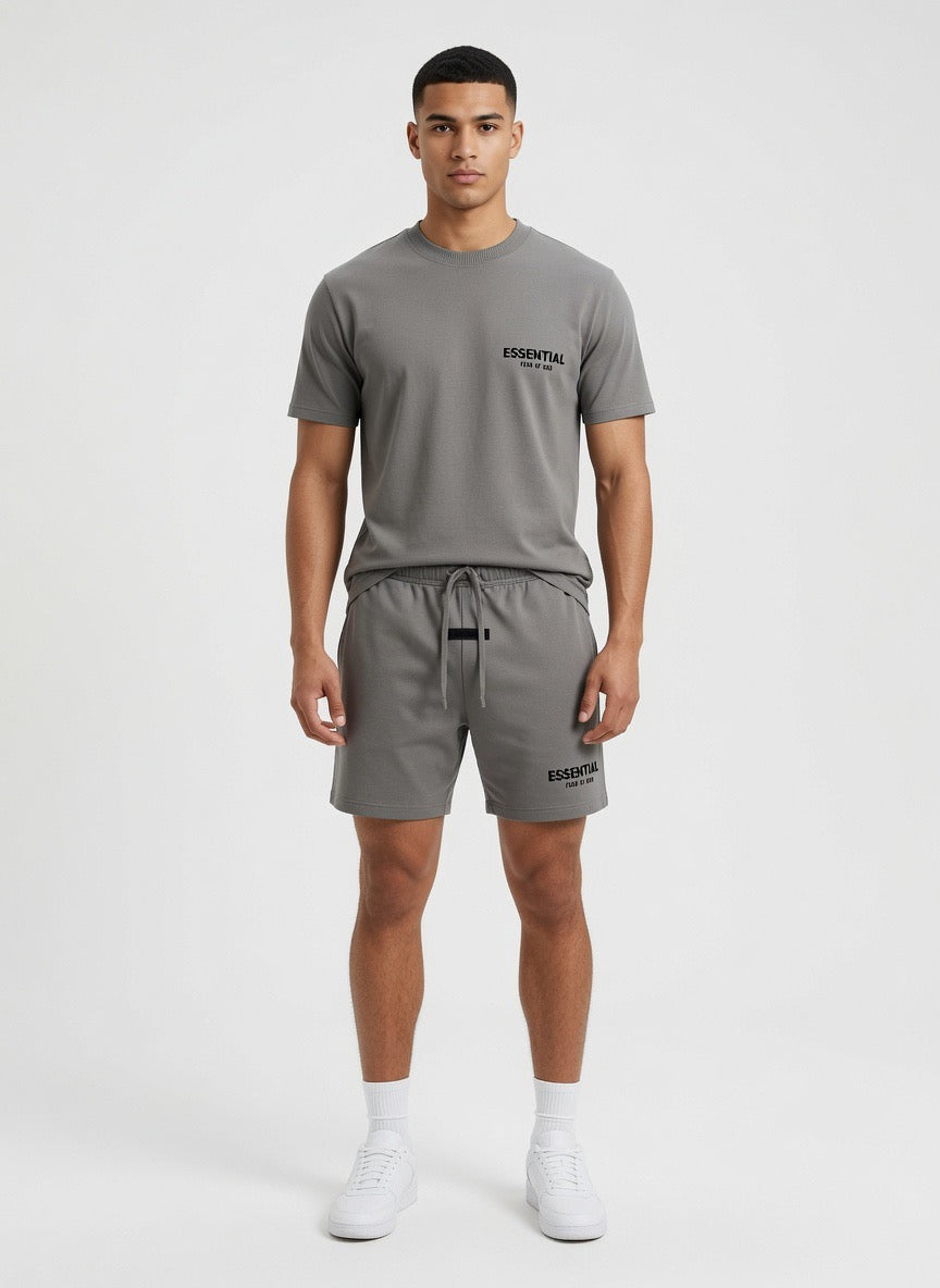Fear of God ESSENTIALS Core Logo Sweat Shorts – Smoke Grey | Unisex