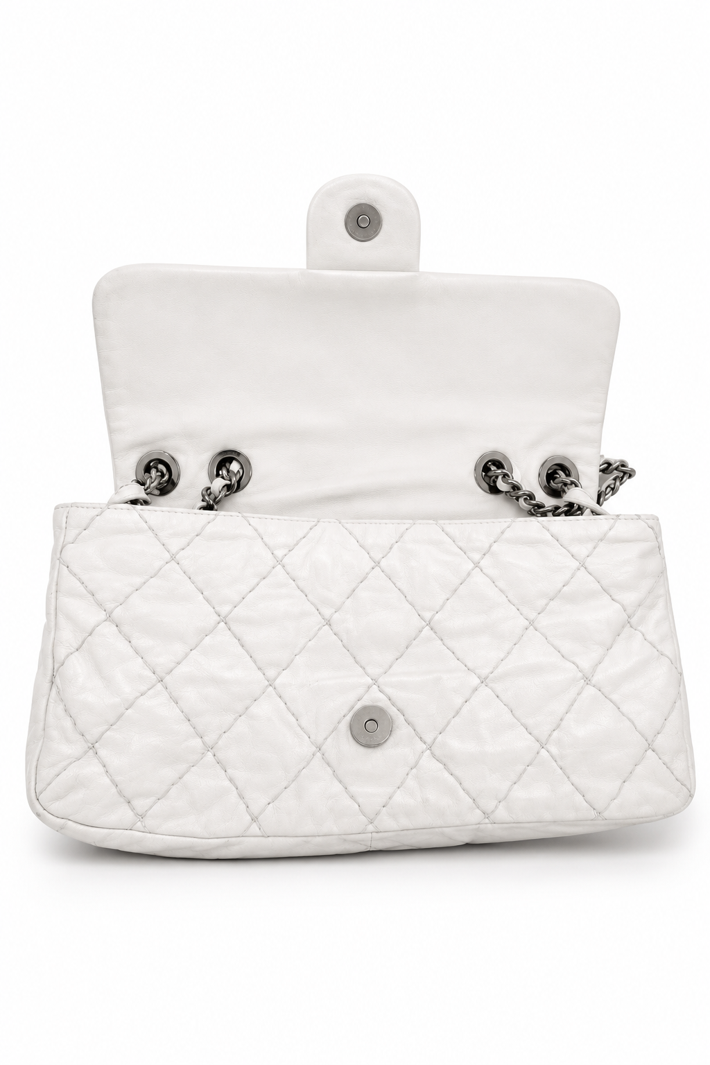 CHANEL VINTAGE 2010 KARL LAGERFELD FLAP WHITE MEDIUM