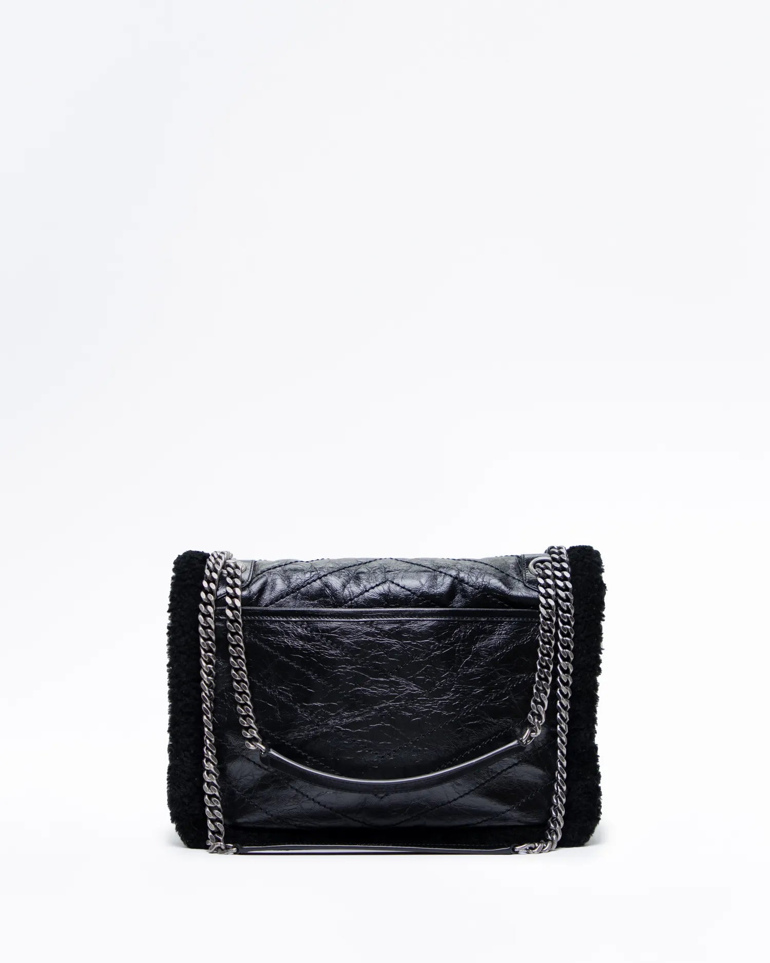 NEW!! SAINT LAURENT Medium Niki YSL Monogram Shearling And Leather Chain Bag