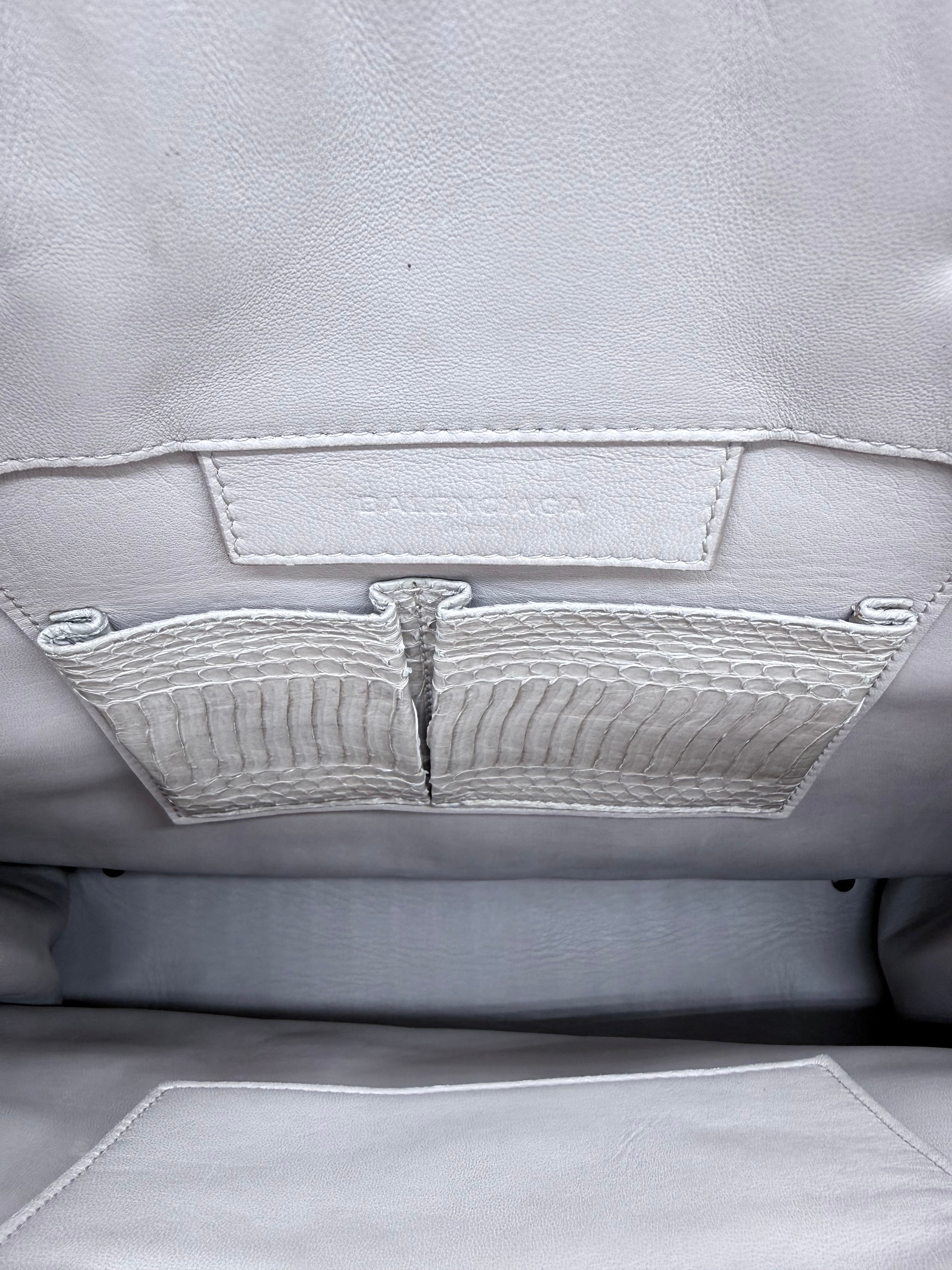 BALENCIAGA 2014 CLASSIC PYTHON A4 PAPIER TOTE Beige