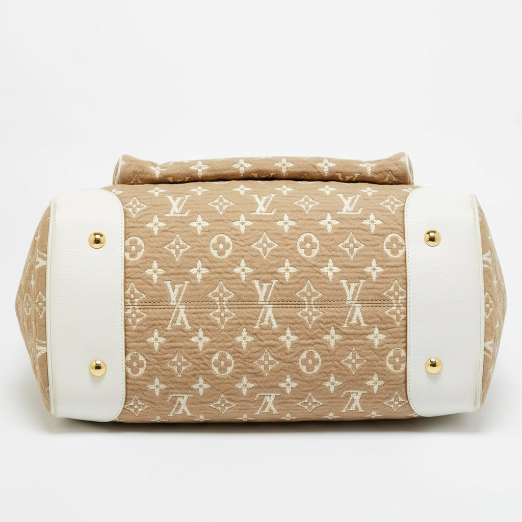 LOUIS VUITTON LV Monogram Sabbia Cabas GM Beige & White