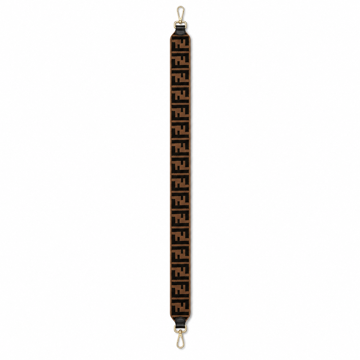 Fendi Brown Zucca Monogram Textured Velvet Strap You