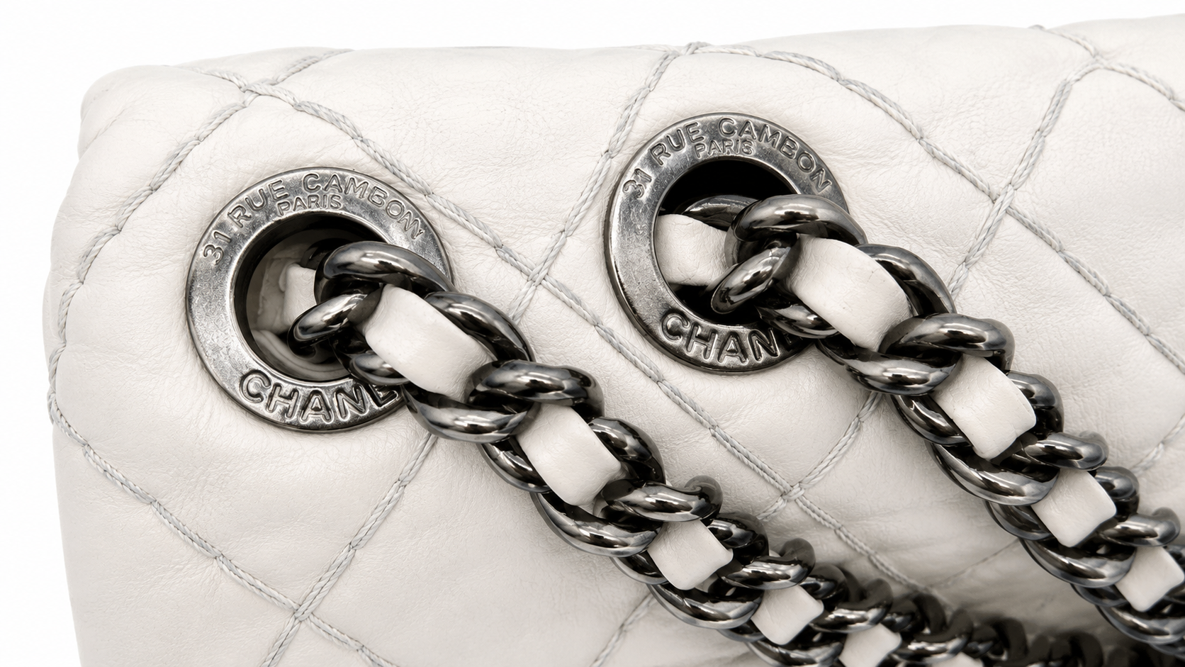 CHANEL VINTAGE 2010 KARL LAGERFELD FLAP WHITE MEDIUM