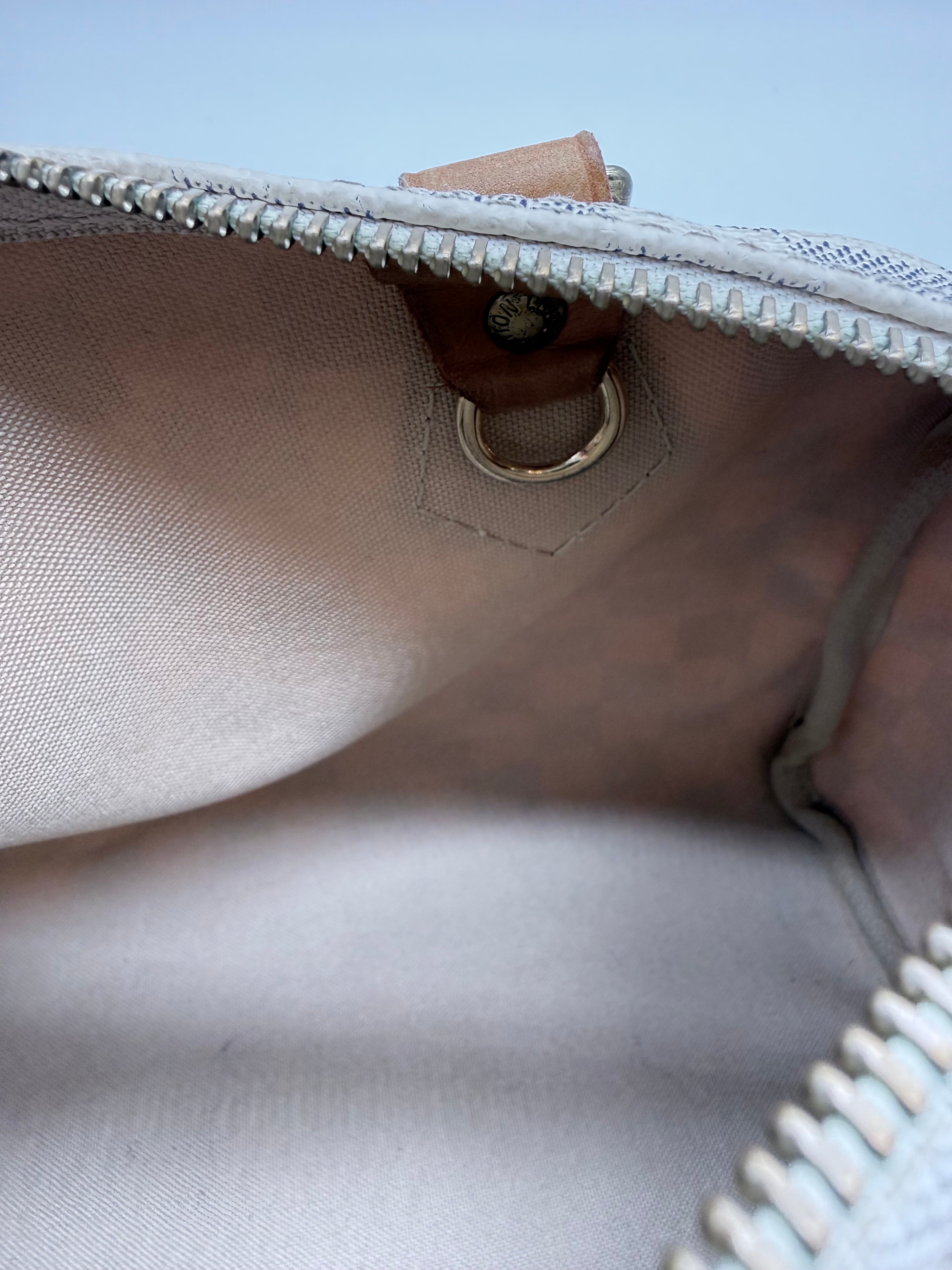 Authentic Louis Vuitton Speedy 25 Damier Azur Handbag