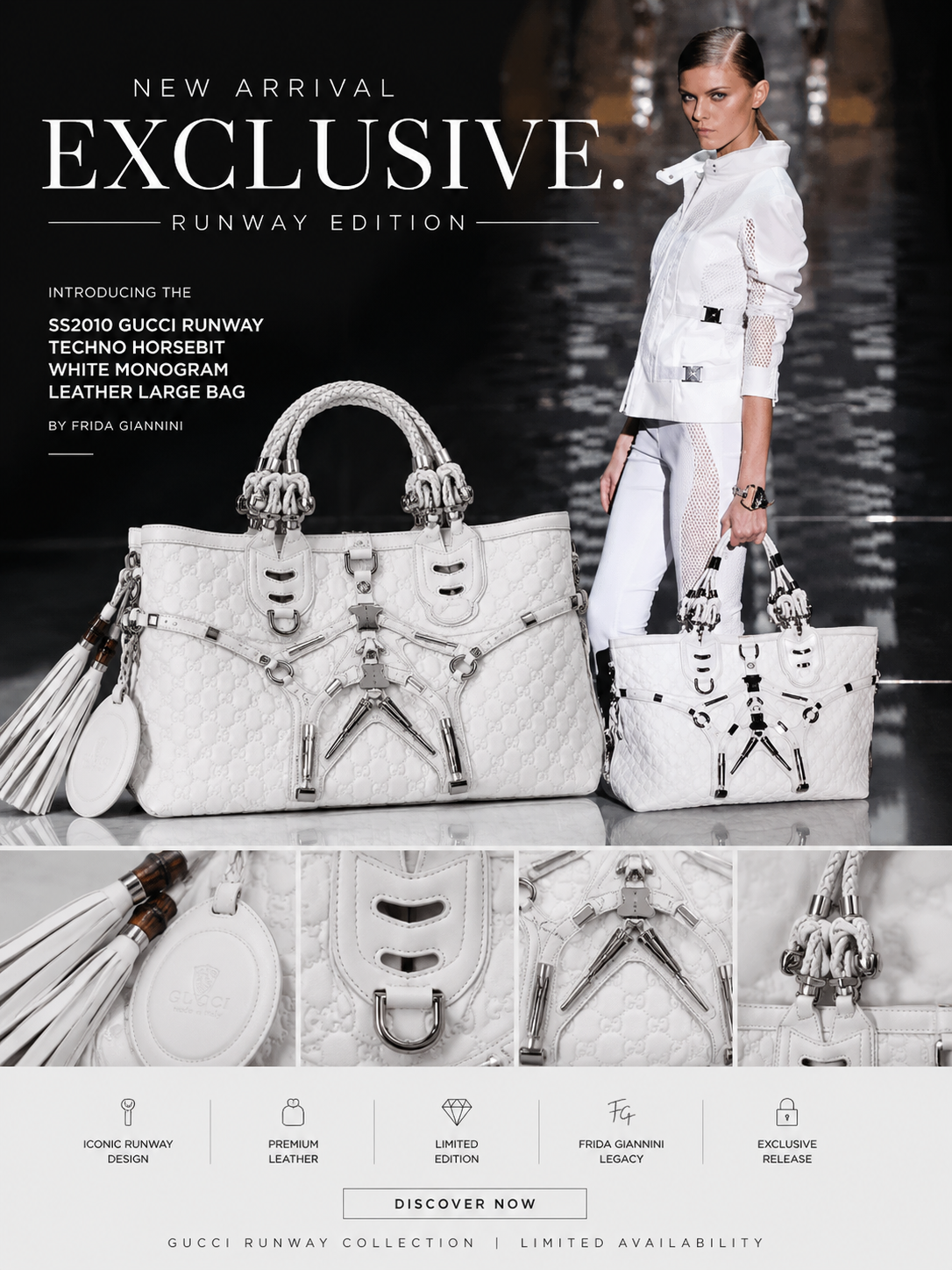 GUCCI Techno Horsebit Large Tote 2010 Runway Collection