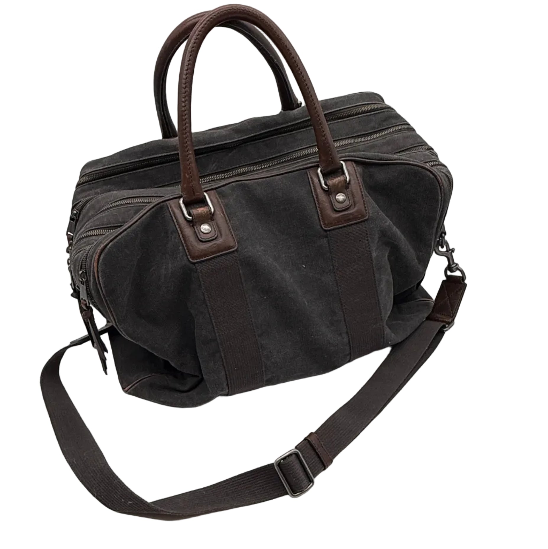 Dolce & Gabbana Canvas & Leather Weekender Duffel Bag | Travel Carry-On | Italy