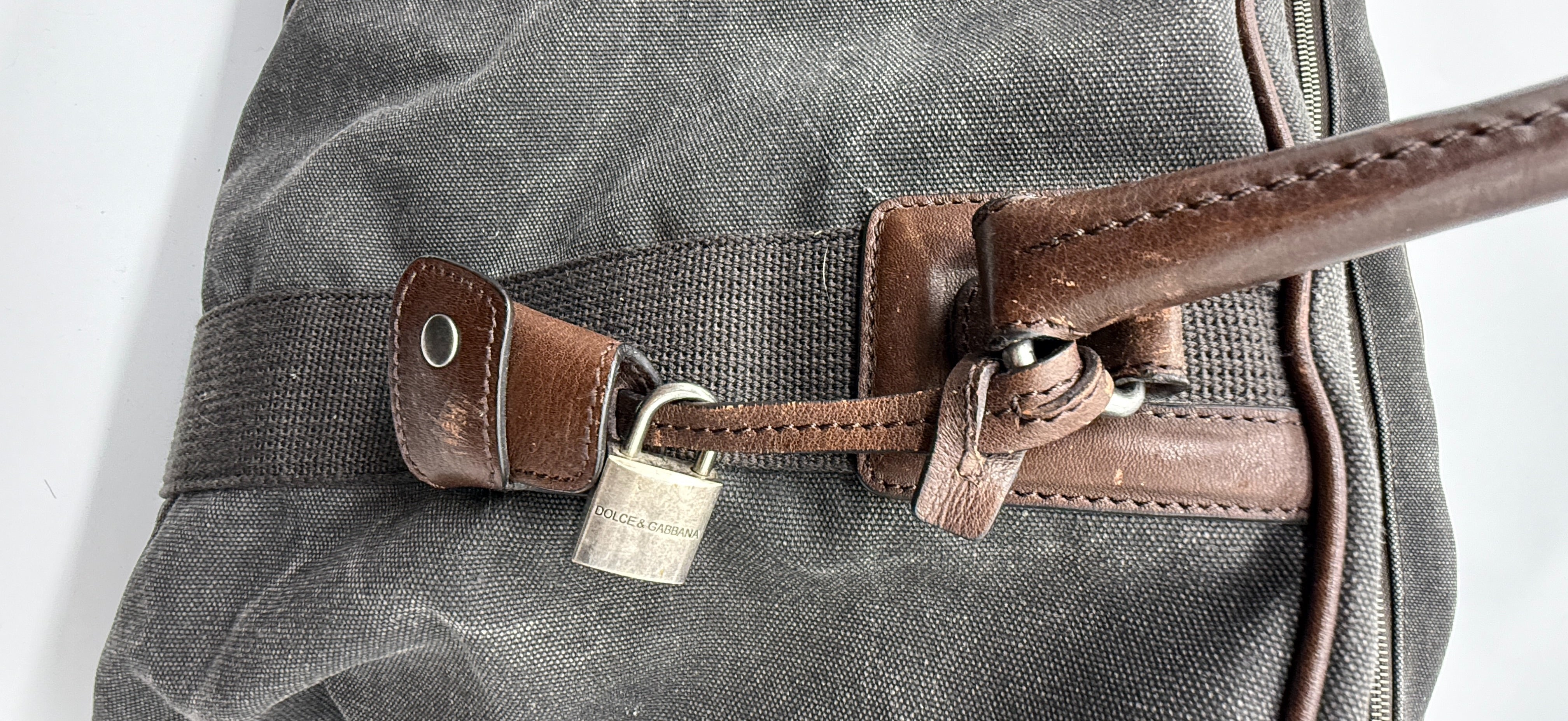 Dolce & Gabbana Canvas & Leather Weekender Duffel Bag | Travel Carry-On | Italy