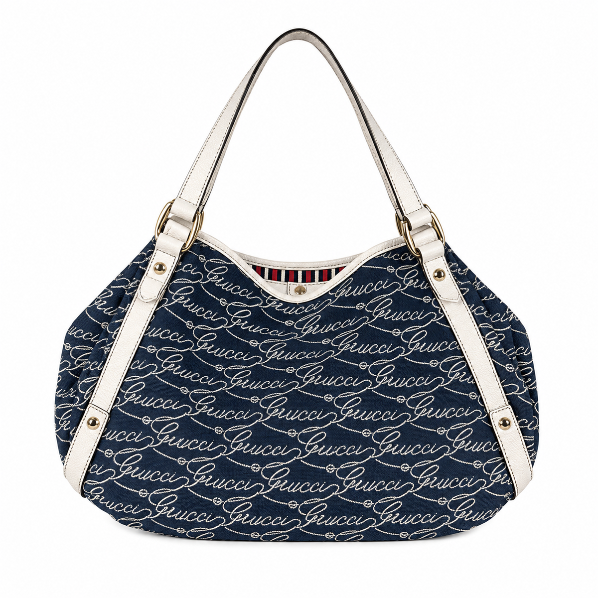 Gucci Vintage - Canvas Pelham Tote Bag - Blue - Leather Handbag - Luxury High Quality