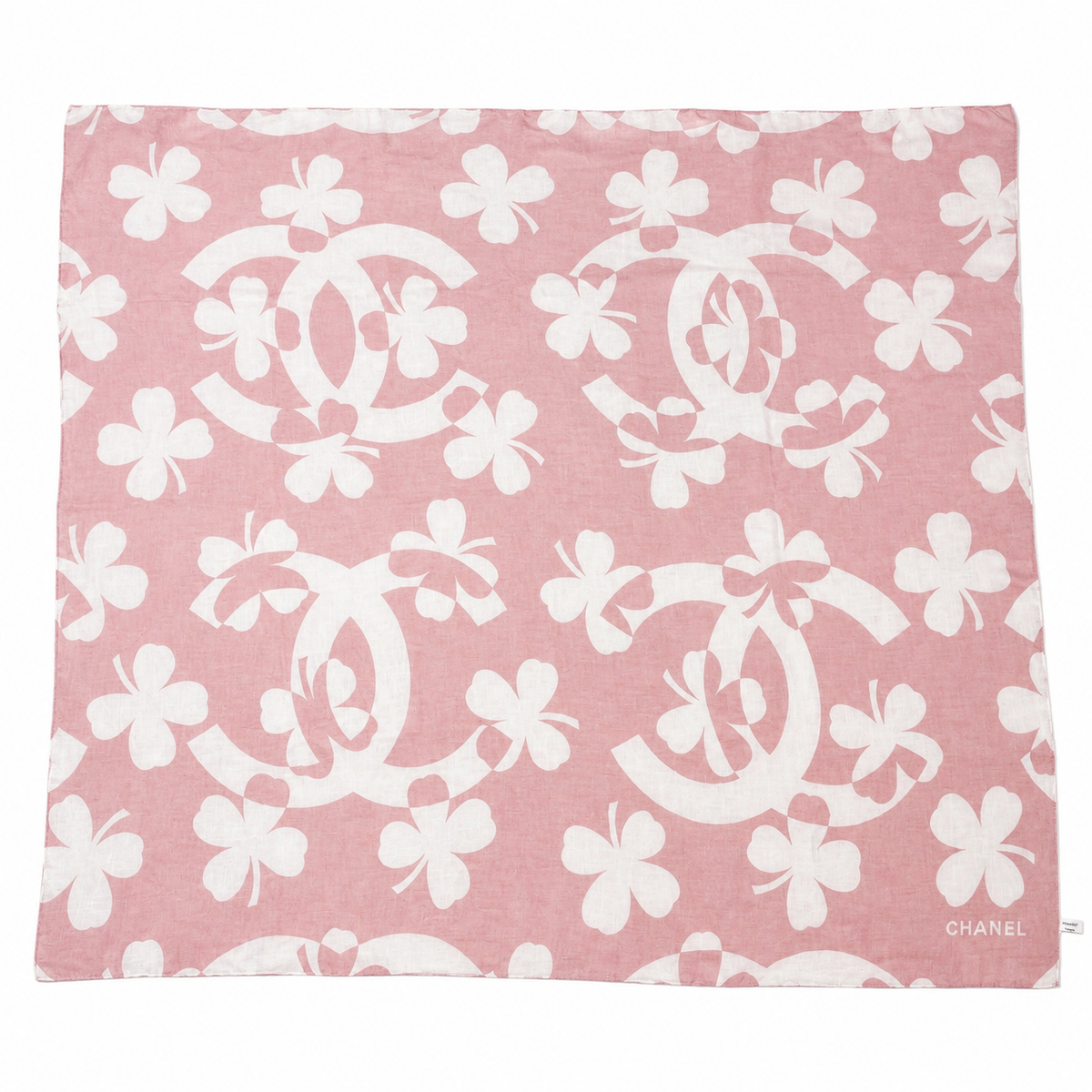 Chanel Silk CC Clover Scarf in Pink