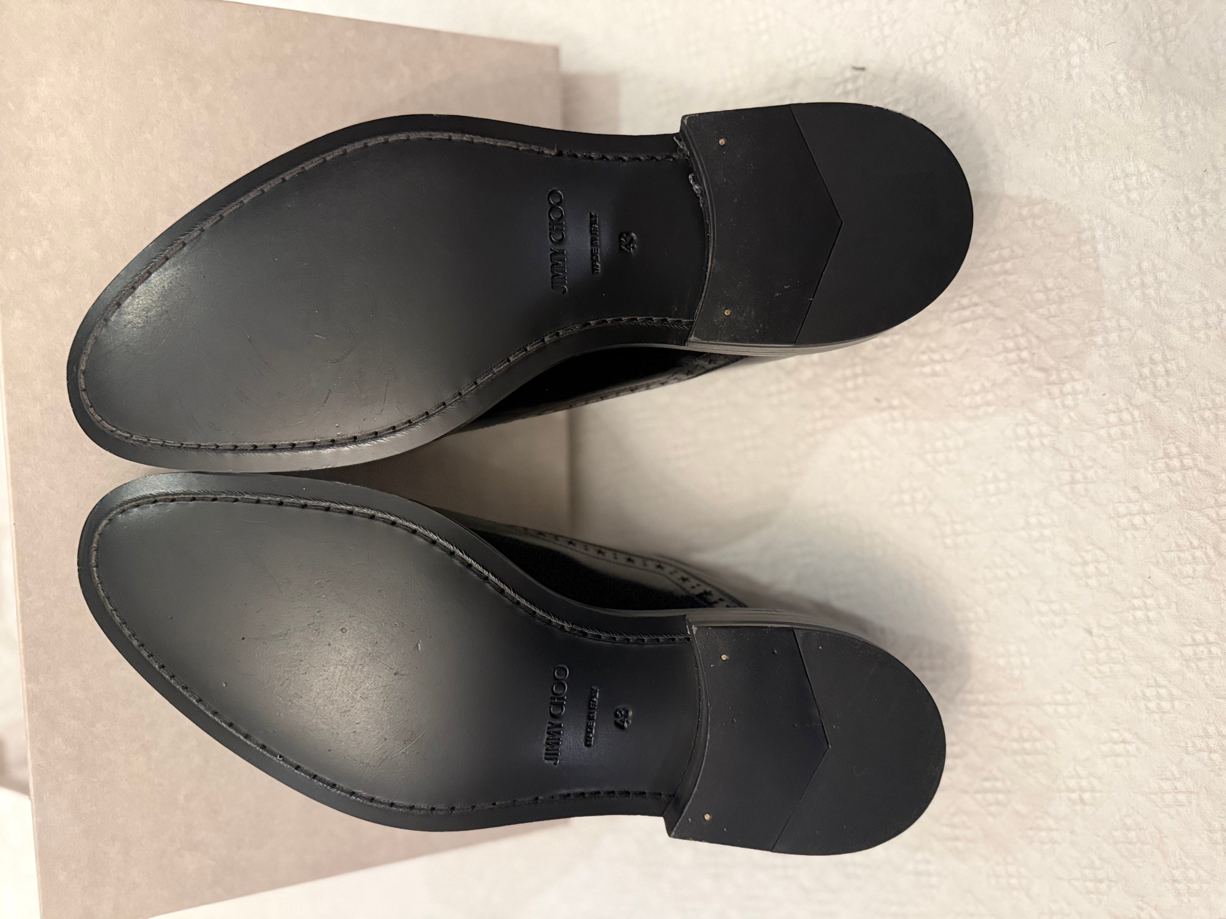 New Jimmy Choo FALCON black polished leather Oxford shoes