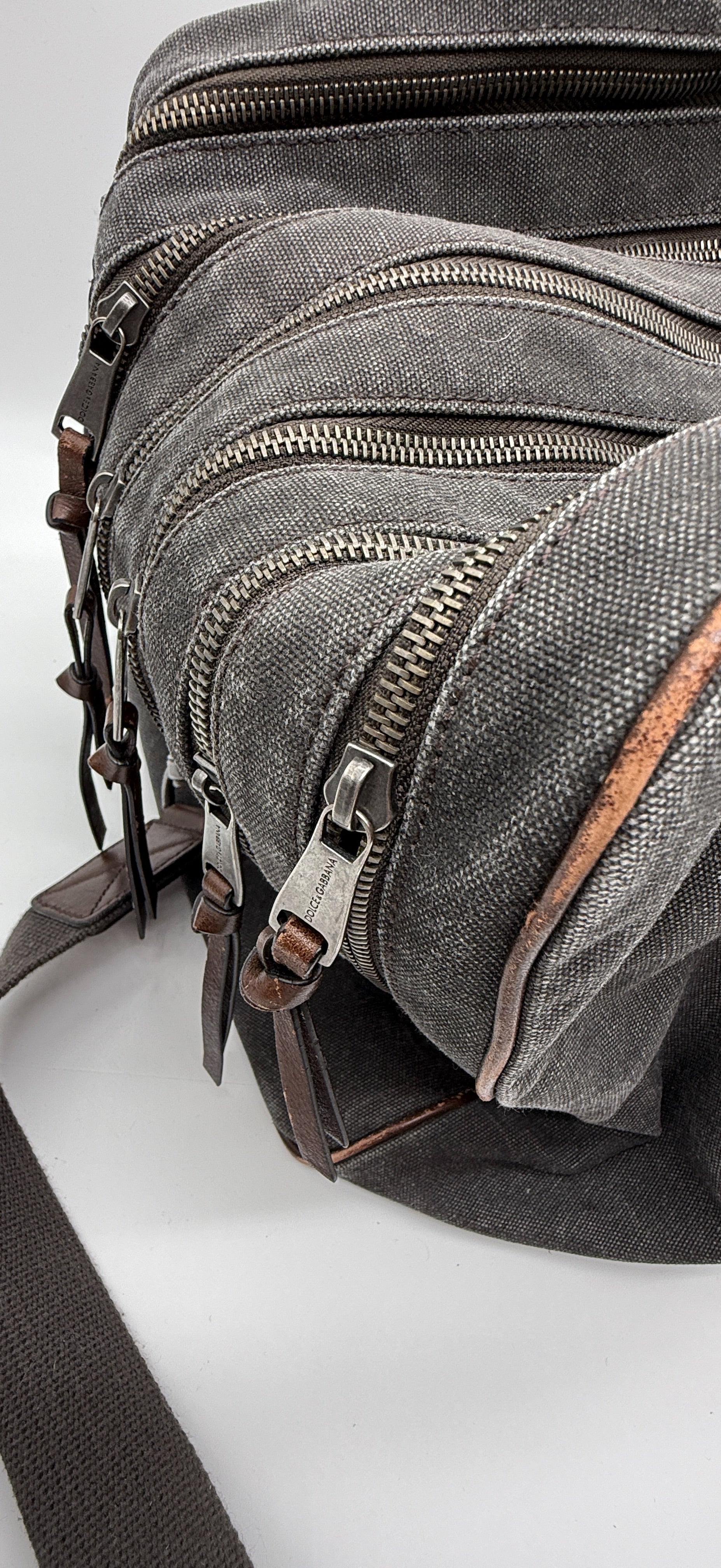 Dolce & Gabbana Canvas & Leather Weekender Duffel Bag | Travel Carry-On | Italy
