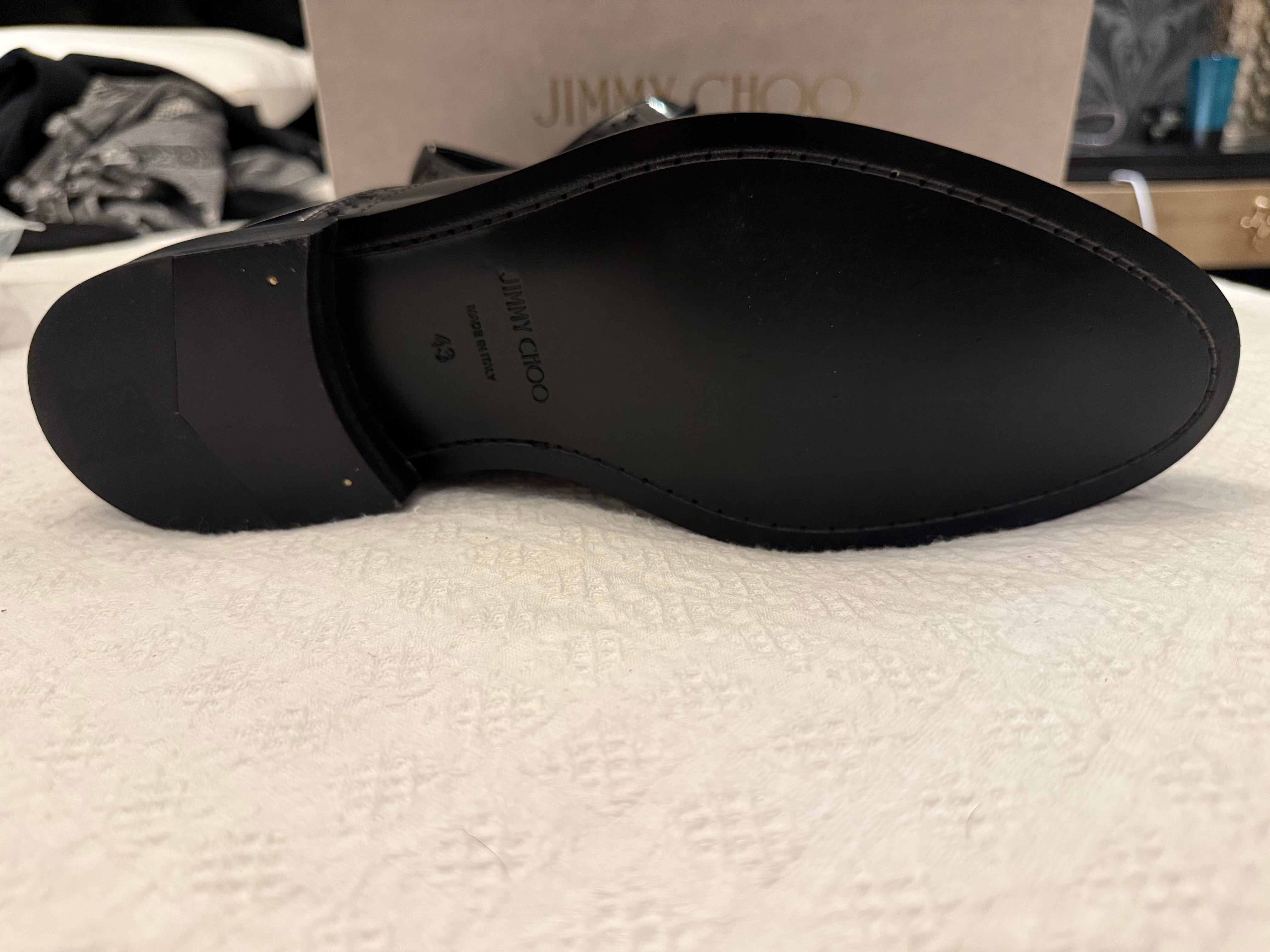 New Jimmy Choo FALCON black polished leather Oxford shoes