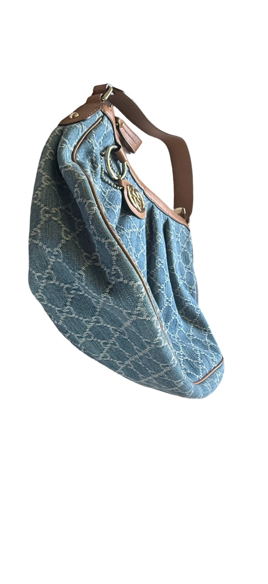 Gucci Sukey Large Hobo Bag – GG Denim Canvas with Leather Trim