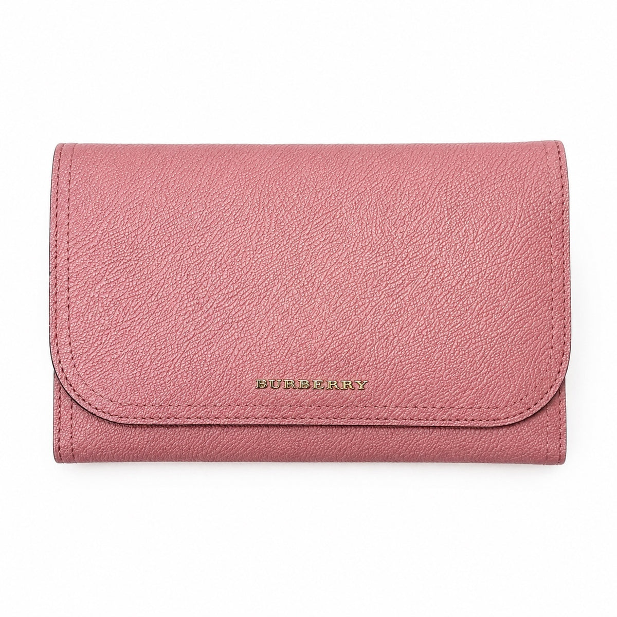 BURBERRY Dusty Pink Grained Leather Kenton Continental Wallet