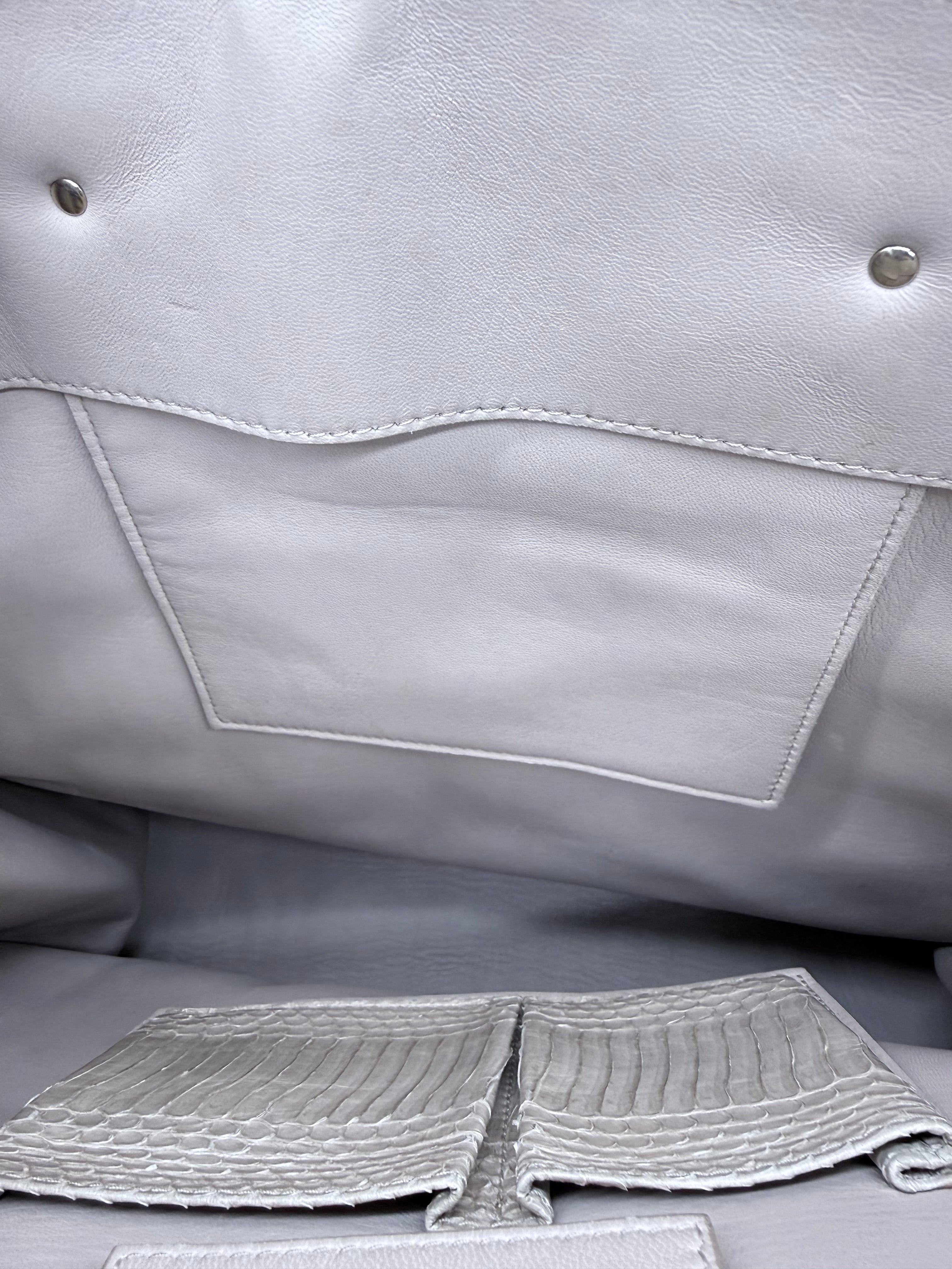 BALENCIAGA 2014 CLASSIC PYTHON A4 PAPIER TOTE Beige