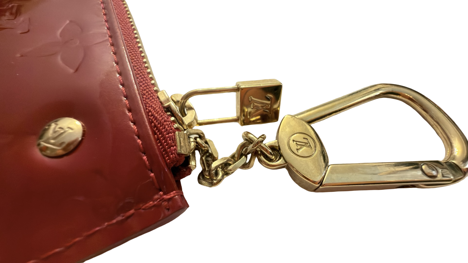 LOUIS VUITTON LV Monogram Vernis Key Pouch Pochette Cles