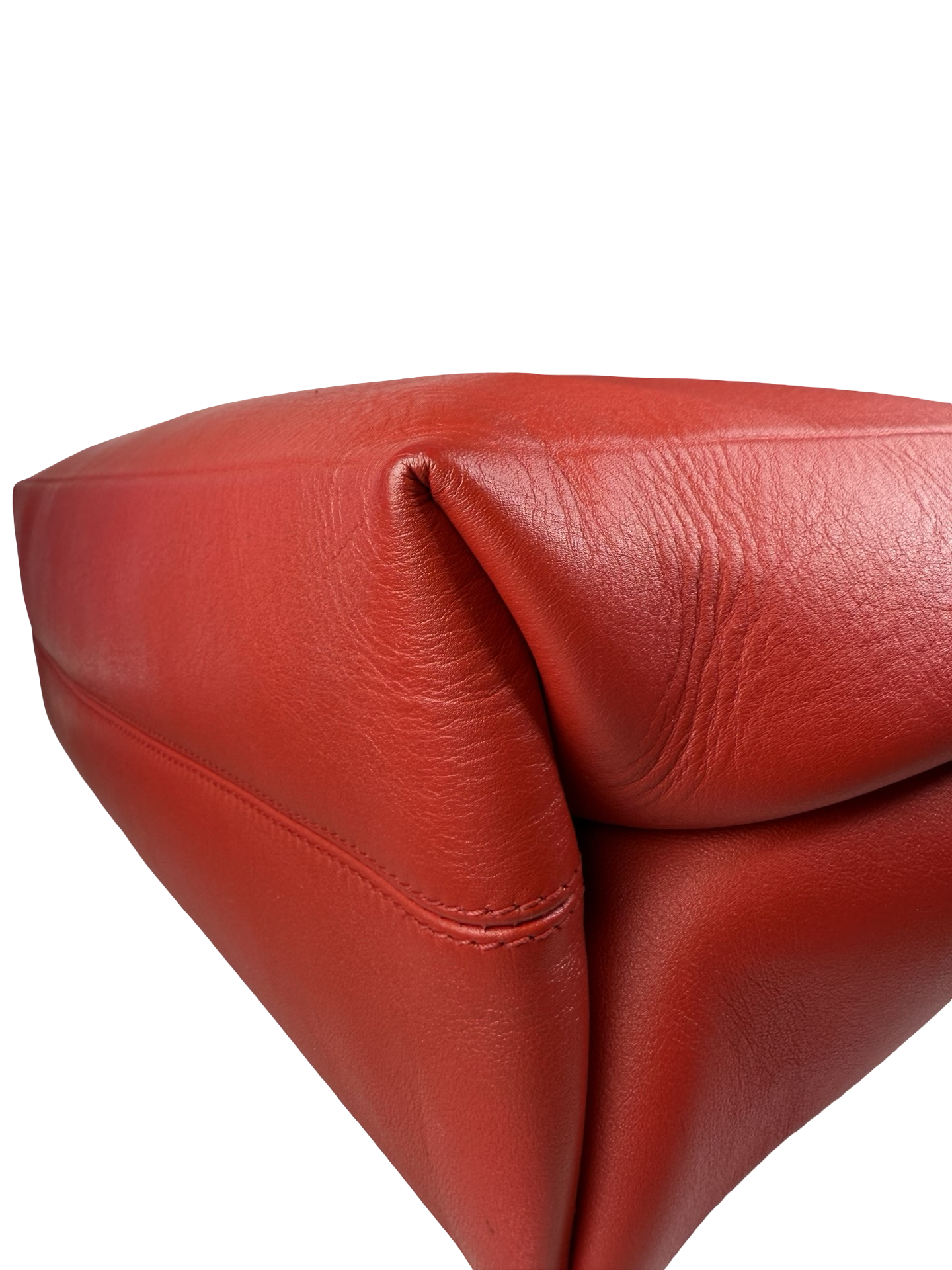AUTHENTIC VALENTINO Red Calfskin Leather Vring Large Tote Bag