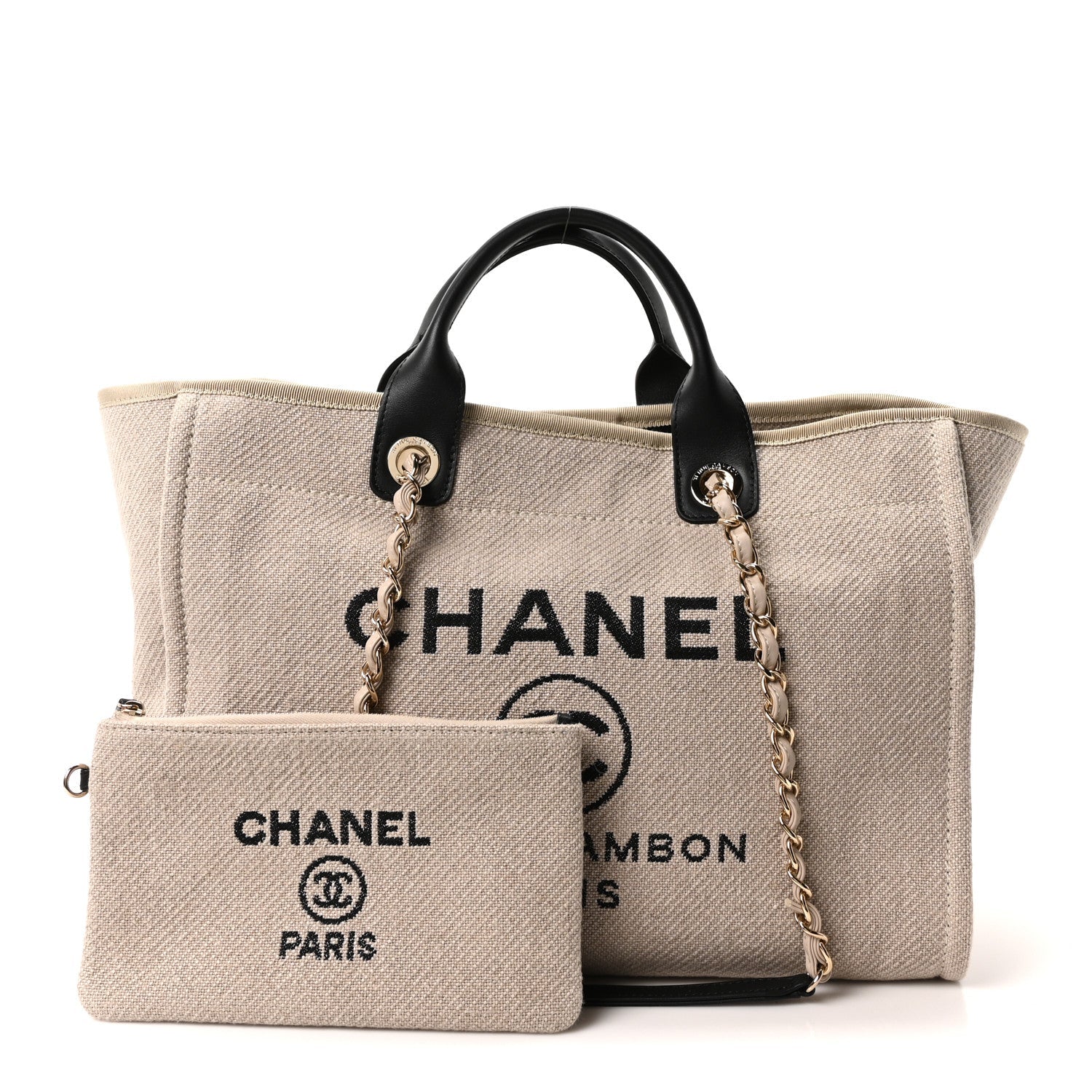 CHANEL NORTH SOUTH DEAUVILLE CANVAS TOTE MEDIUM