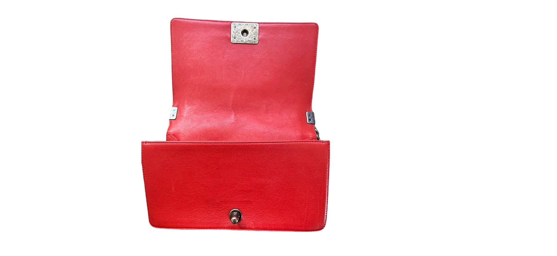CHANEL Boy Flap Medium Bag – Red Quilted Lambskin with Ruthenium Hardware