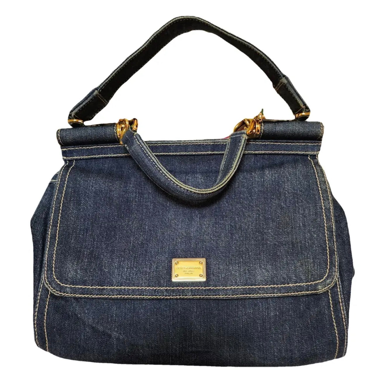 D & G Sicily bag denim top handle cross body