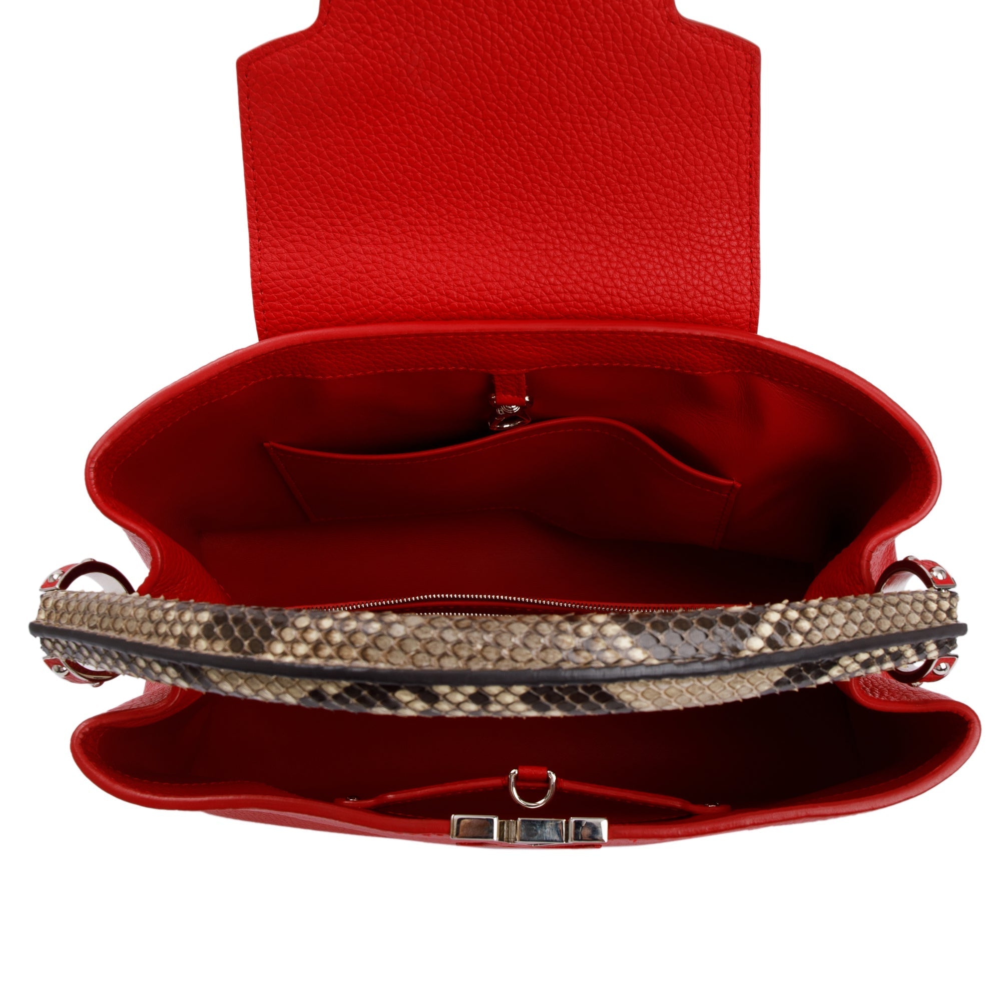 RARE!! LOUIS VUITTON LV Python top handle, Taurillon Capucines MM