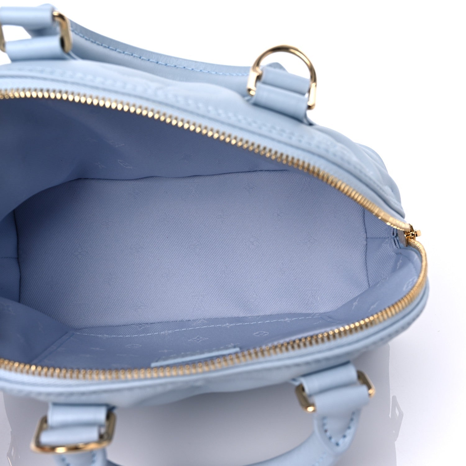 LOUIS VUITTON Alma BB in "Ice Blue" Calfskin Bubblegram leather LV