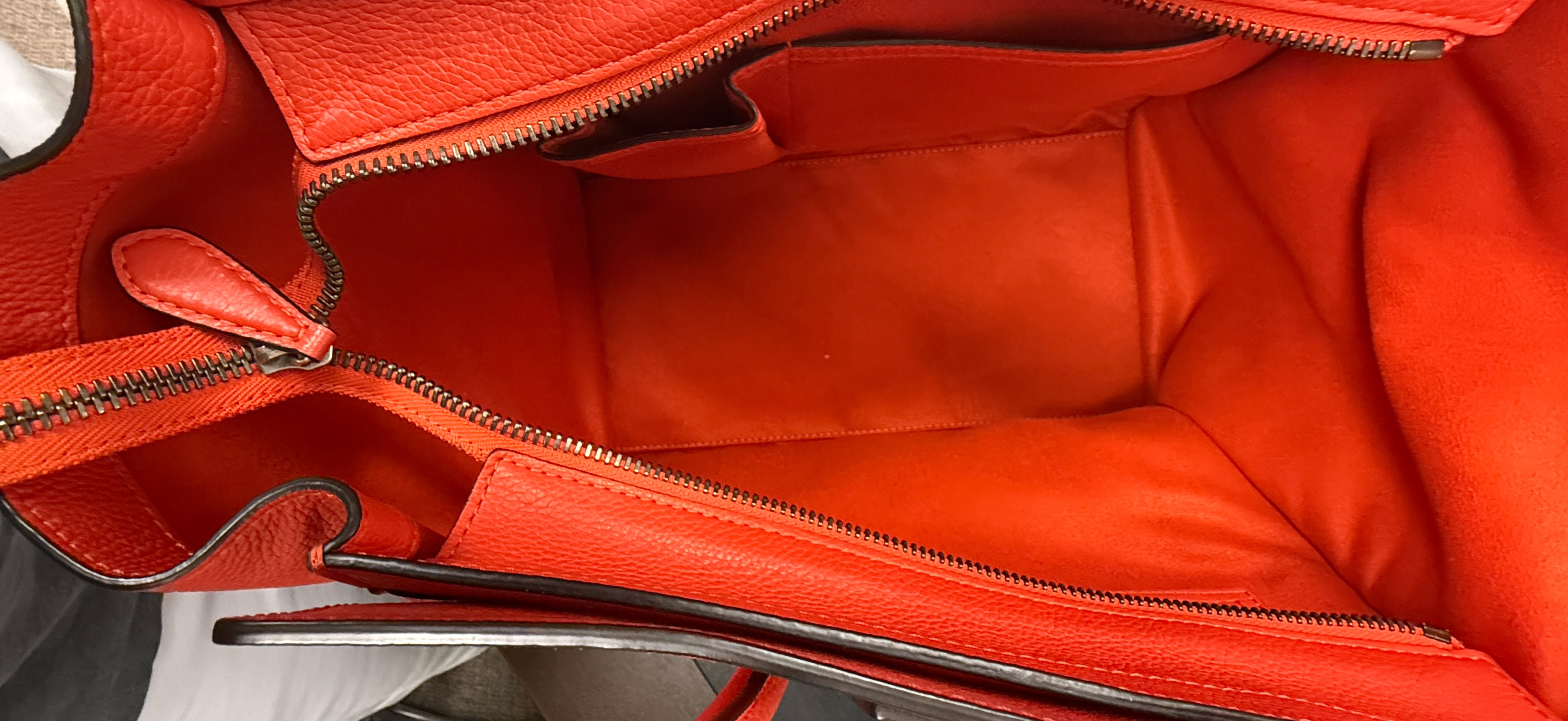CELINE RED MICRO LUGGAGE BAG