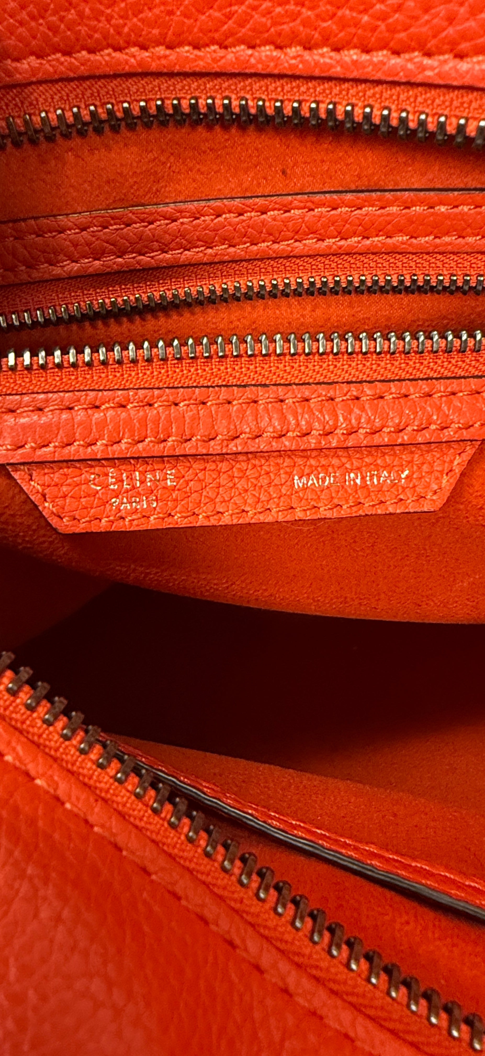 CELINE RED MICRO LUGGAGE BAG