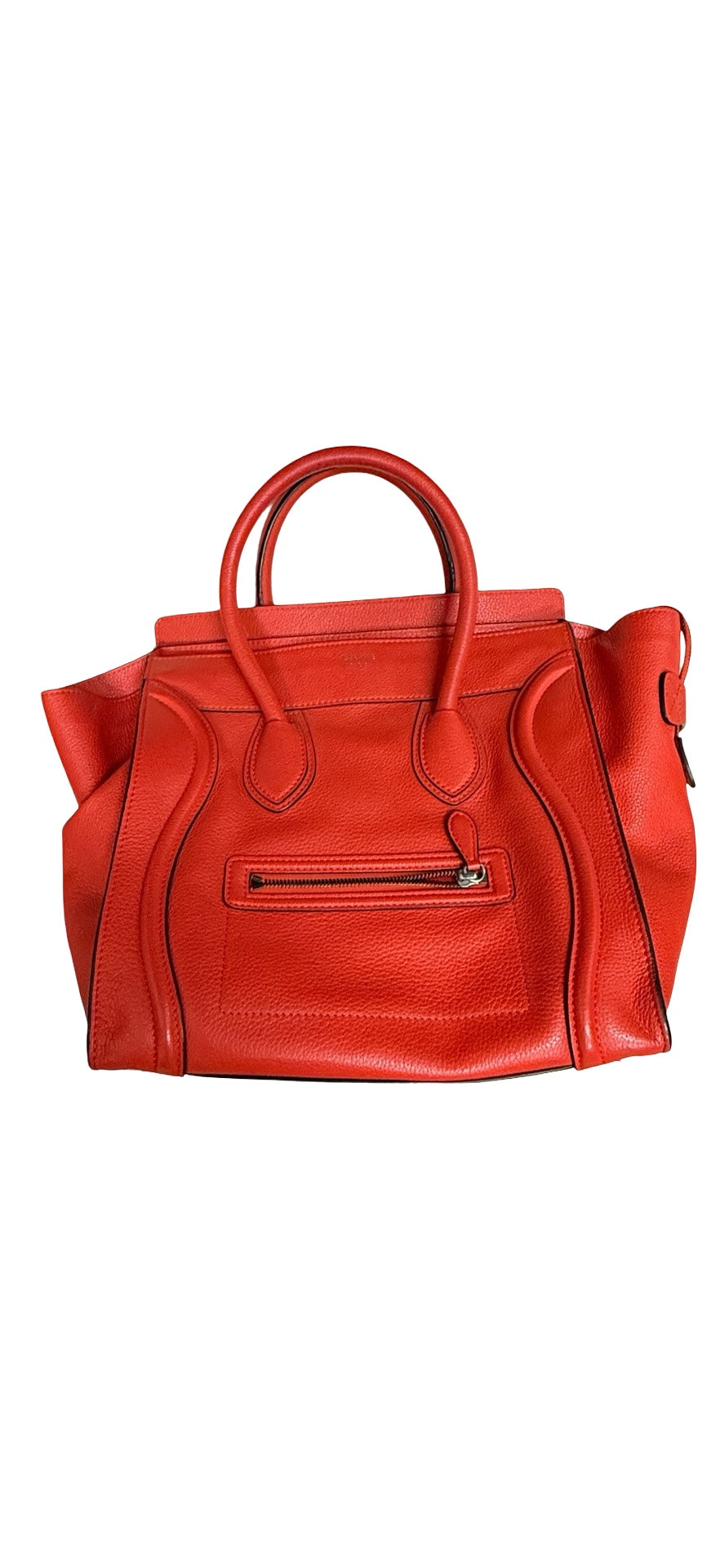 CELINE RED MICRO LUGGAGE BAG