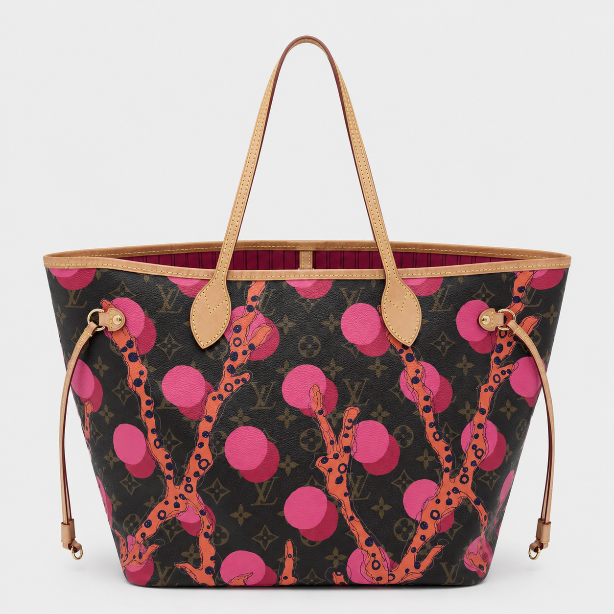 Louis Vuitton x Yayoi Kusama Neverfull MM Monogram Tote Bag – Full Set