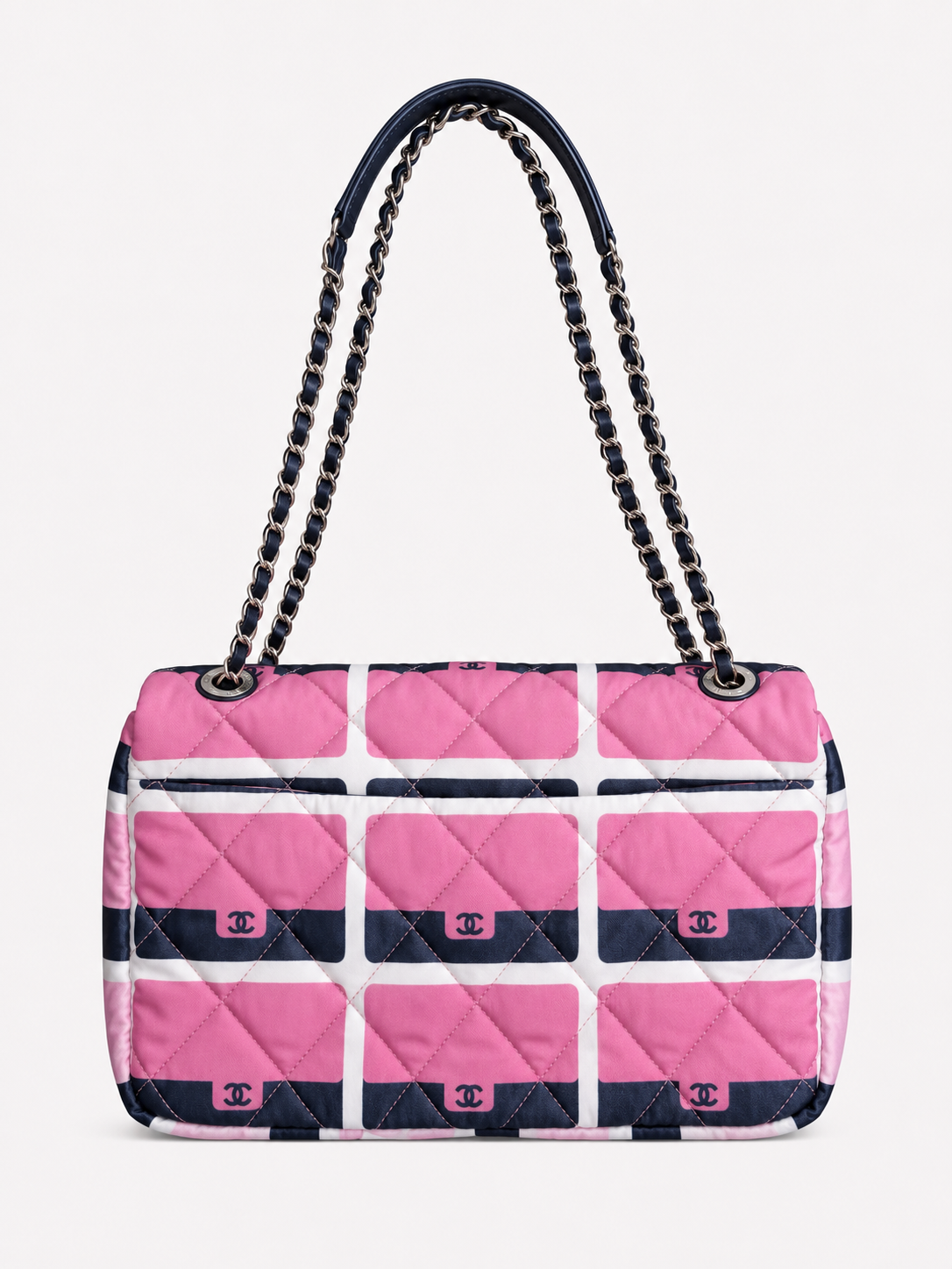 CHANEL Pink Quilted Printed Satin Flap Shoulder Bag – Limited Edition