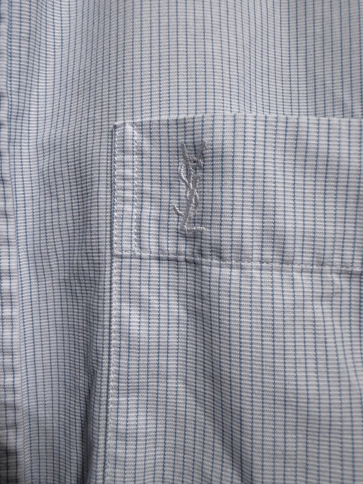 Yves Saint Laurent Pour Homme light blue check button-up shirt