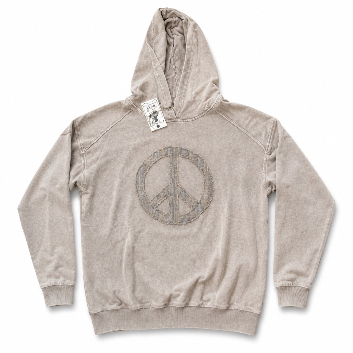 Easel Plaid Patchwork Peace Sign Hoodie