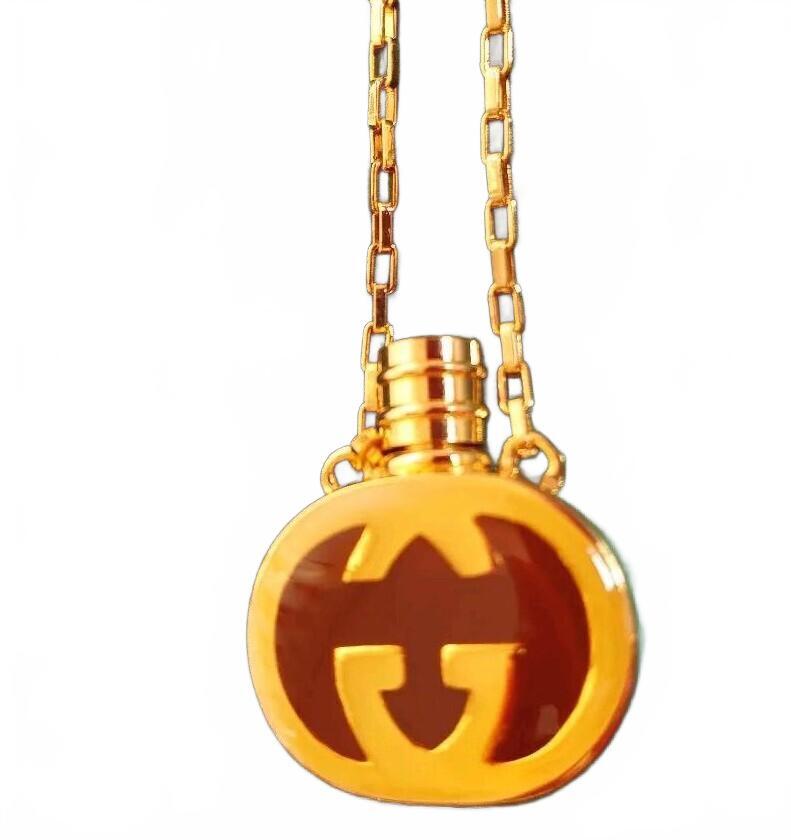 GUCCI Vintage Pendant Necklace GG Perfume Bottle