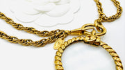 CHANEL DOUBLE CHAIN WITH LOUPE PENDANT EXTRA LONG