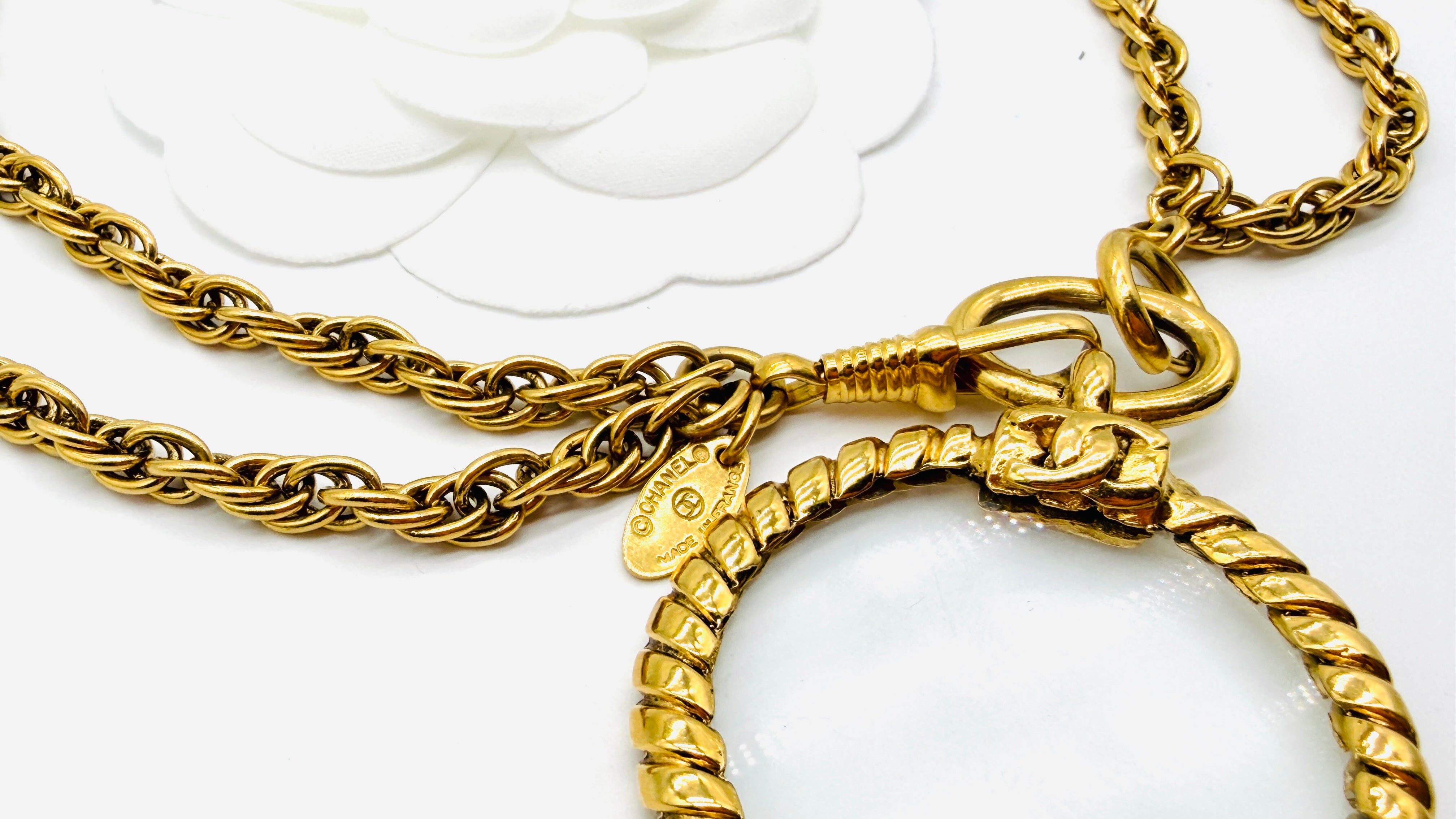 CHANEL DOUBLE CHAIN WITH LOUPE PENDANT EXTRA LONG