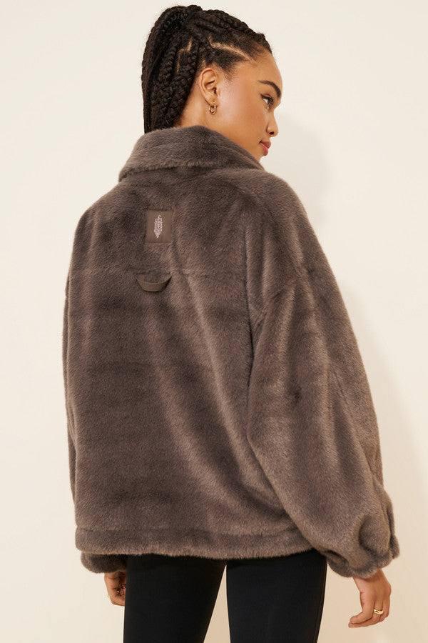 Free People Alpine Faux Fur Half Zip