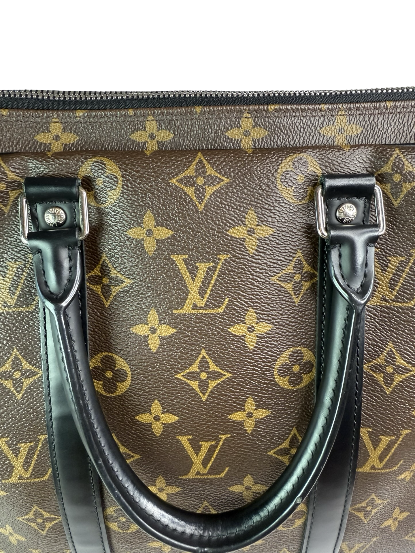 LOUIS VUITTON LV Monogram Macassar Porte-Documents Voyage PM Briefcase Bag