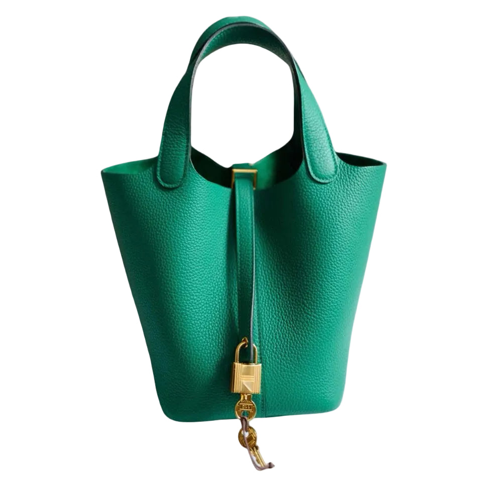 Hermès Picotin Lock 18 PM *rare* Vert Clemence Leather