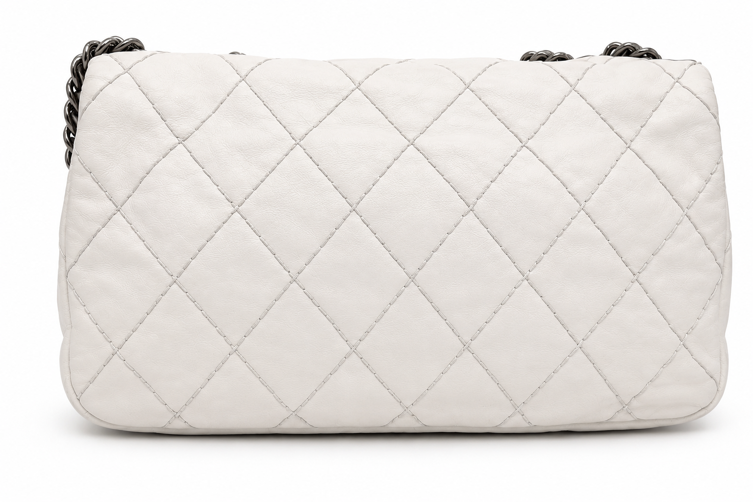 CHANEL VINTAGE 2010 KARL LAGERFELD FLAP WHITE MEDIUM