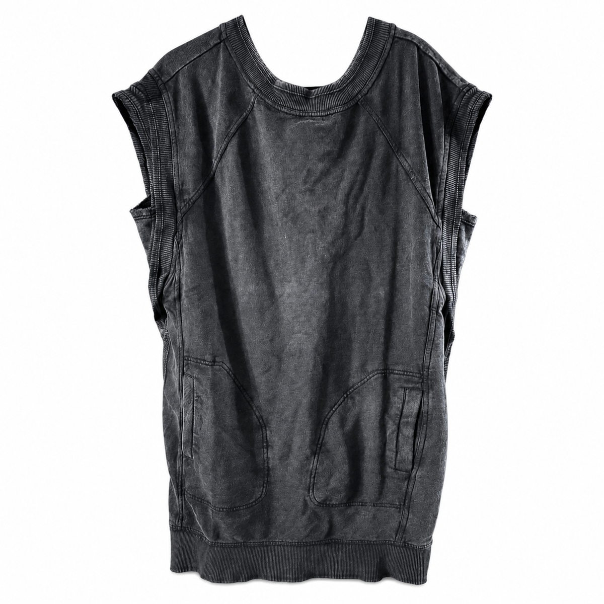 Daily Practice by Anthropologie Black Sleeveless Crisscross Sweatshirt Dress/Top