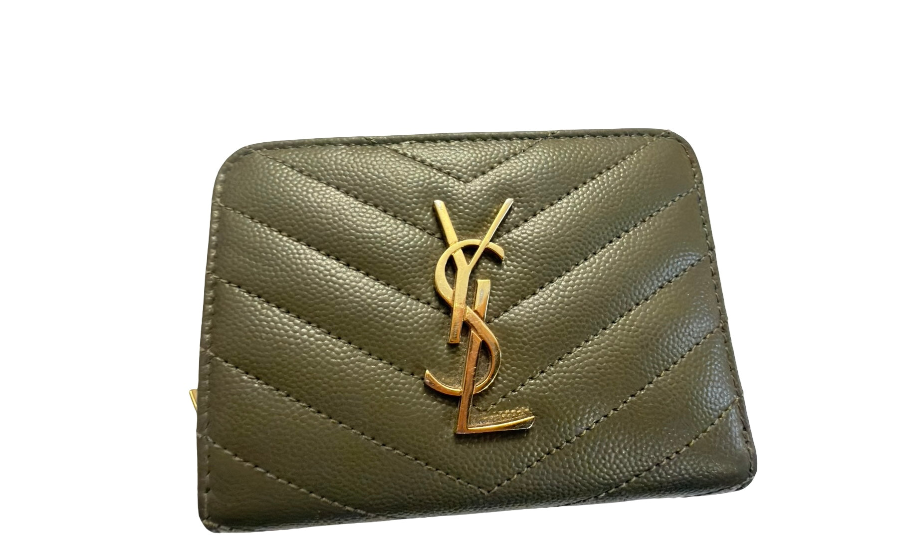SAINT LAURENT YSL - Khaki Monogram Origami Wallet
