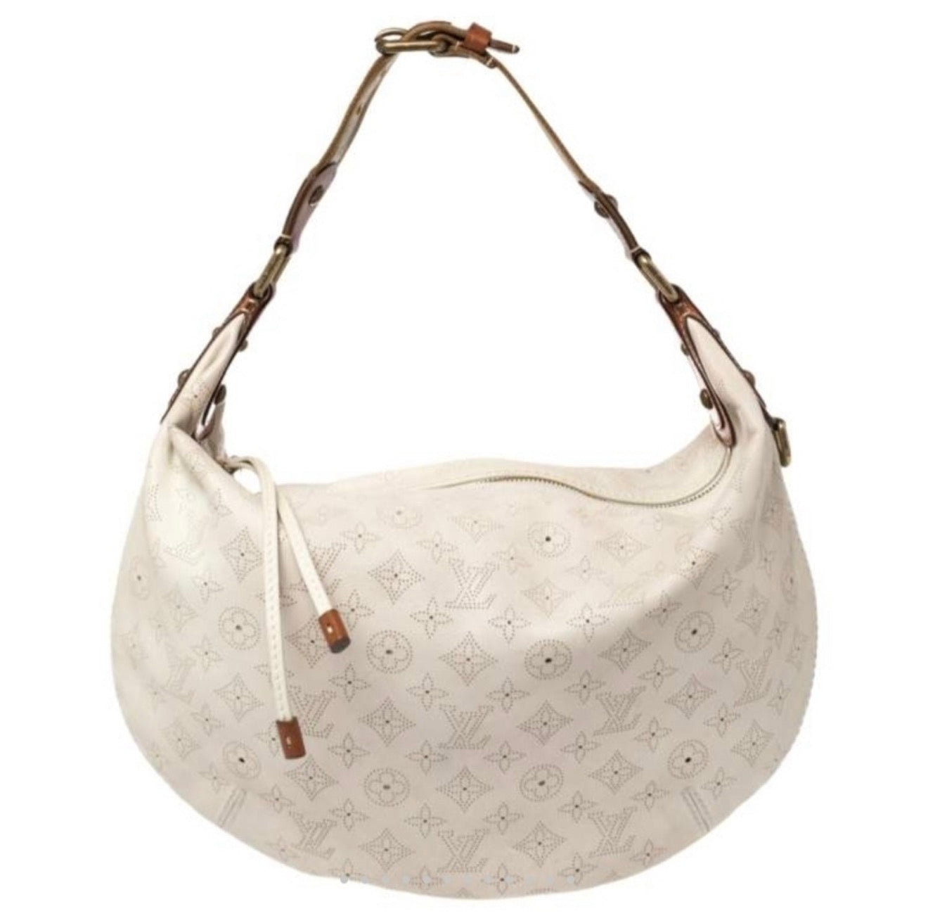 LOUIS VUITTON LV Mahina Leather Onatah GM hobo bag Monogram in Cream