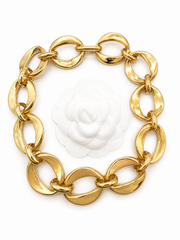 CHANEL VINTAGE LARGE OVAL LINK CHOKER NECKLACE 1980’S