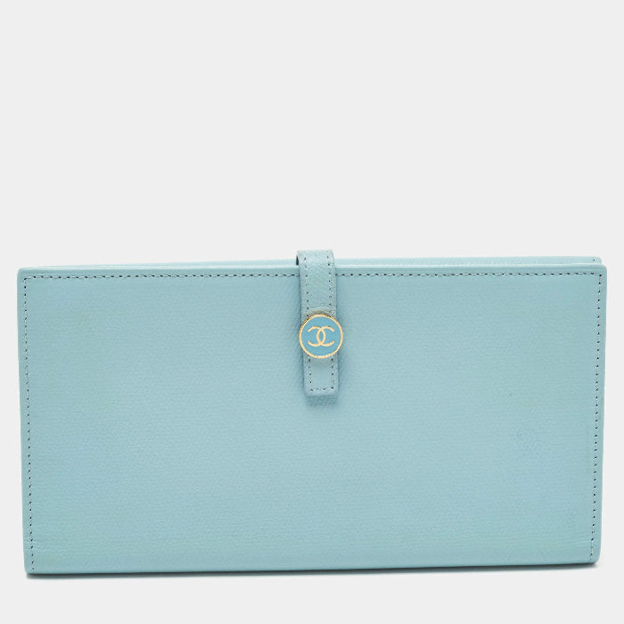 CHANEL Blue Leather CC Flap French Continental Wallet