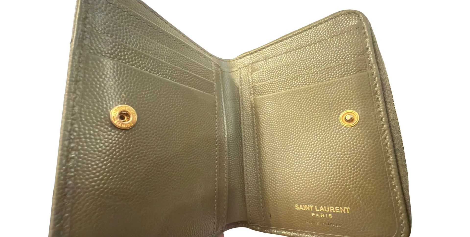 SAINT LAURENT YSL - Khaki Monogram Origami Wallet
